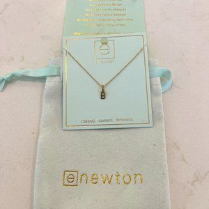 enewton 16" necklace gold - respect gold charm "B"
